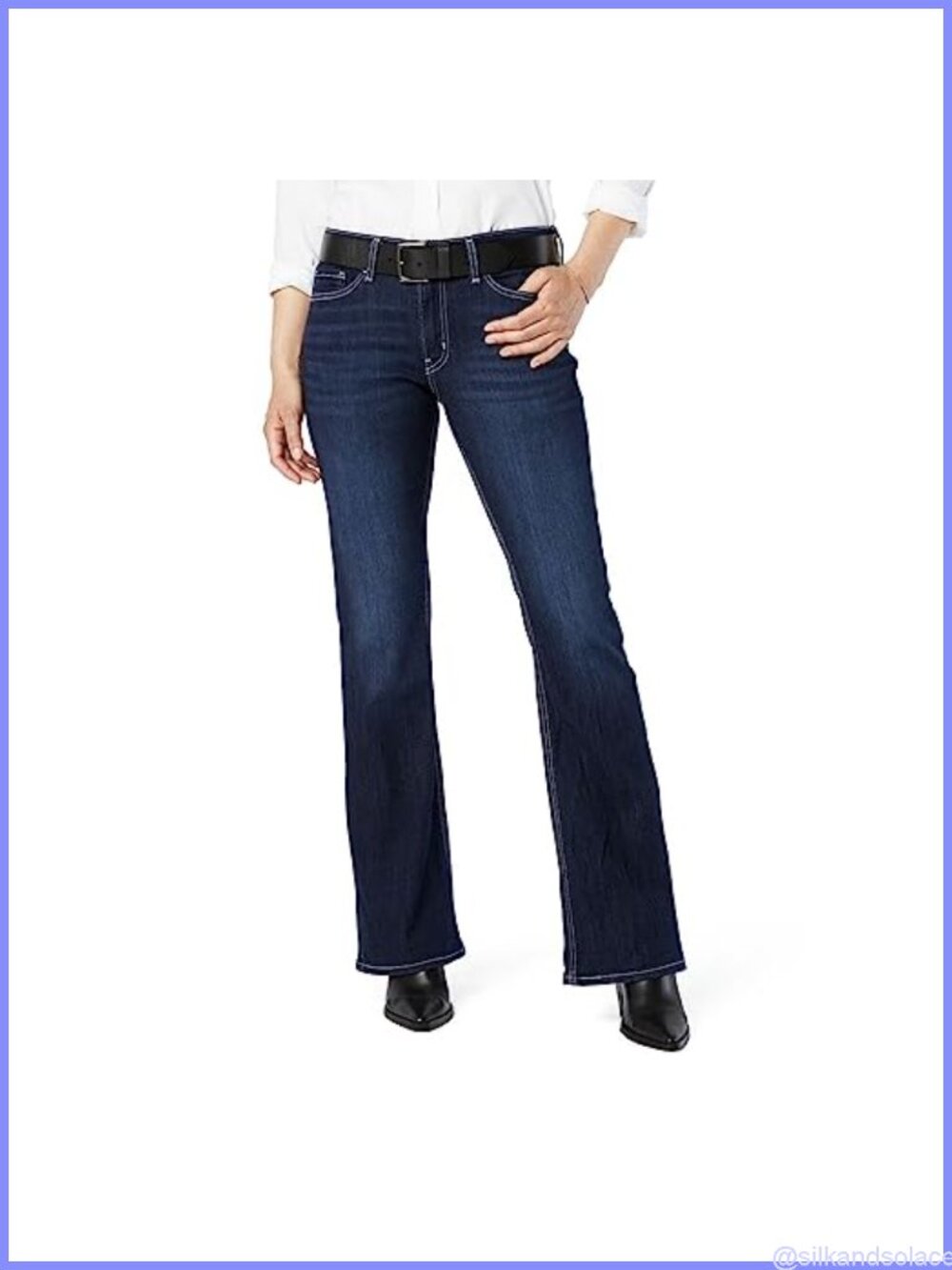 Women's Mid Rise True Boot Jeans, Stretch Denim, 5-Pocket Casual